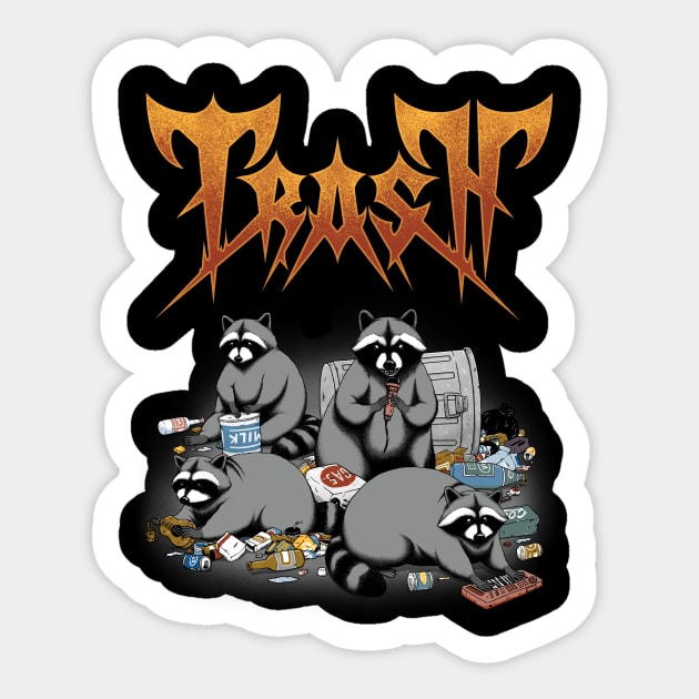 Trash Metal Raccoons Sticker by pigboom